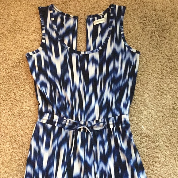 Blue and White Flowy Jumpsuit - Picture 1 of 4